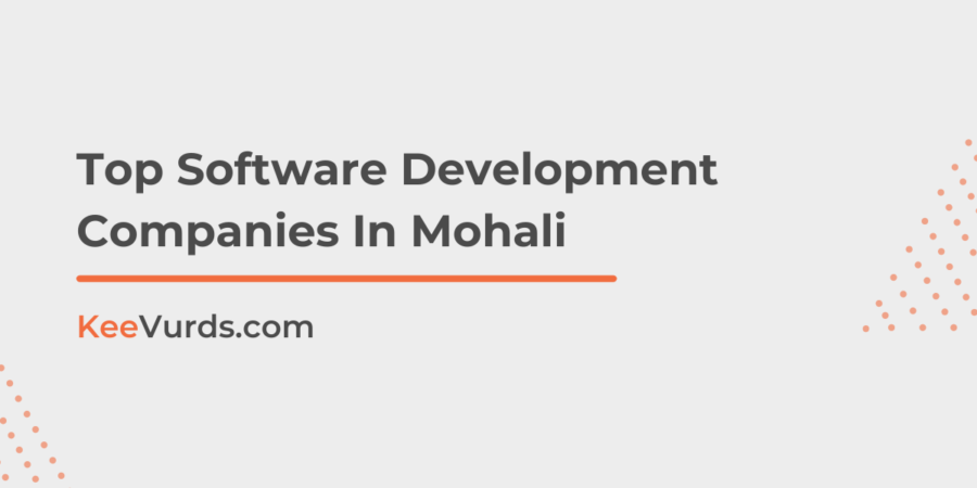 Top Software Development Companies In Mohali