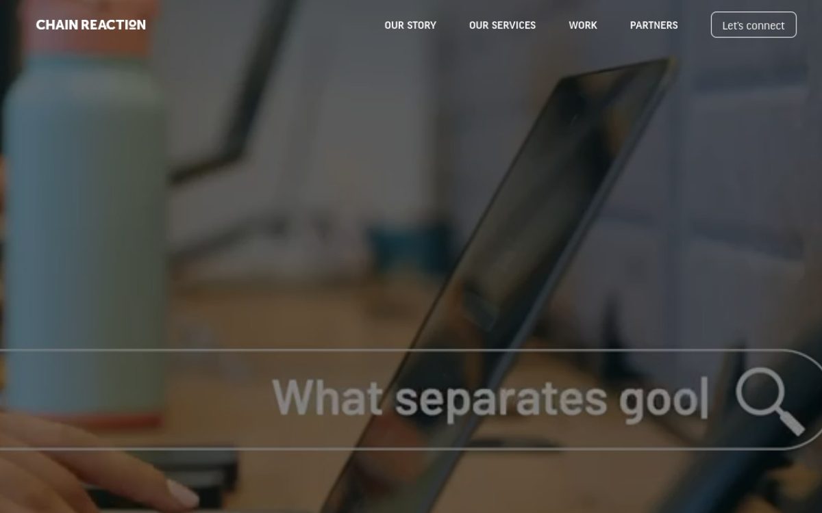 Chain Reaction homepage, a Dubai digital agency offering SEO and GEO services