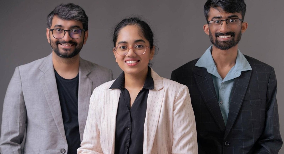 Cosmochute co-founders Janhavi Gore, Amit Chowdhary and Dhruv Alok Sangal