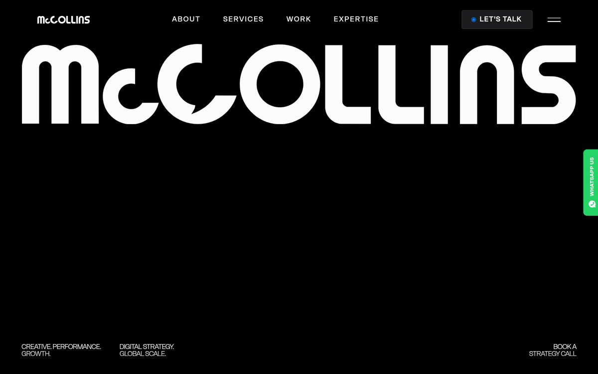 McCollins Media homepage, a Dubai creative and performance digital agency