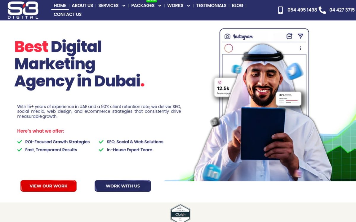Si3 Digital homepage, a Dubai digital marketing agency with more than 15 years in the UAE